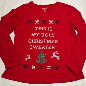 Arizona Jean Company Red Christmas long sleeve tee girls xxl 20 1/2 plus